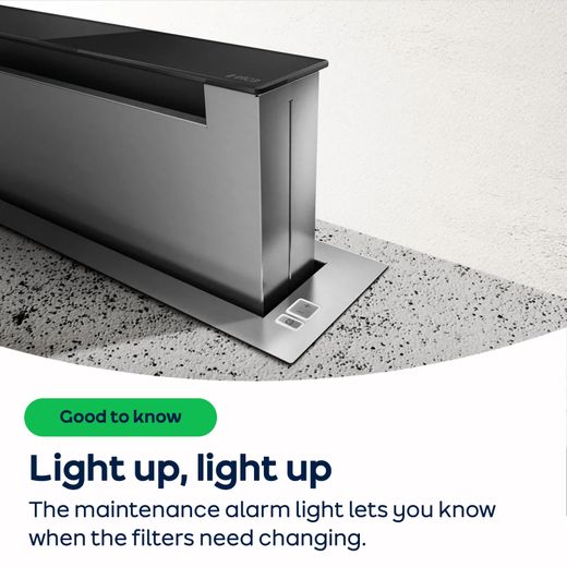 Elica 84 cm Downdraft Cooker Hood - Stainless Steel - AO Annotation - Maintenance alarm